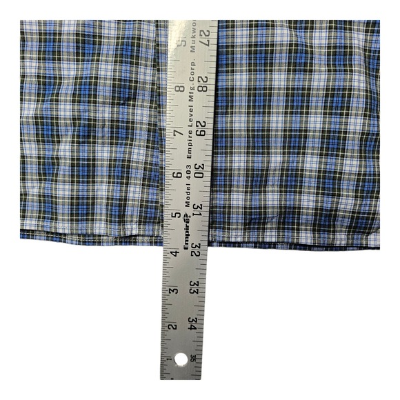 Ralph Lauren Men's 17.5 44 Blue Green Plaid Button Down Shirt Classic Fit Logo - Picture 6 of 9